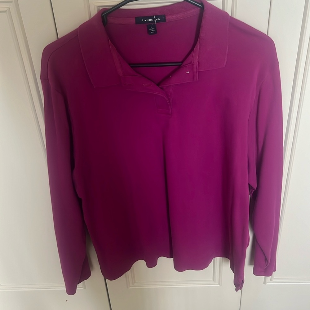 Dark purple long sleeve collar shirt